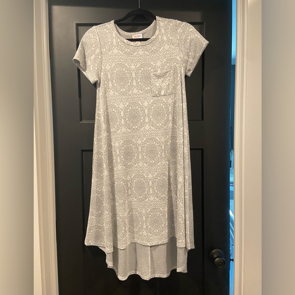 LuLaRoe White Jacquard Carly Dress Sz XXS
